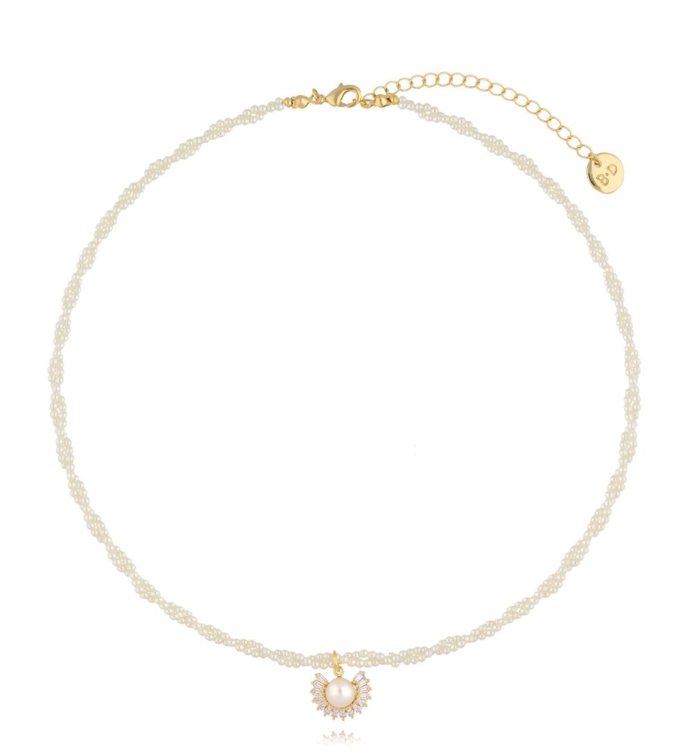 Naszyjnik z perełkami i zawieszką z perłą i cyrkoniami NLU0051