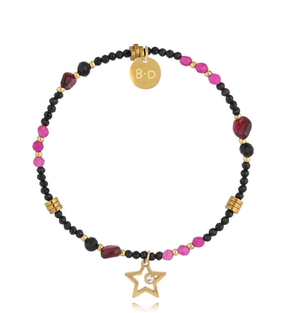 Bransoletka z granatami i turmalinami Pink Star BTW2272