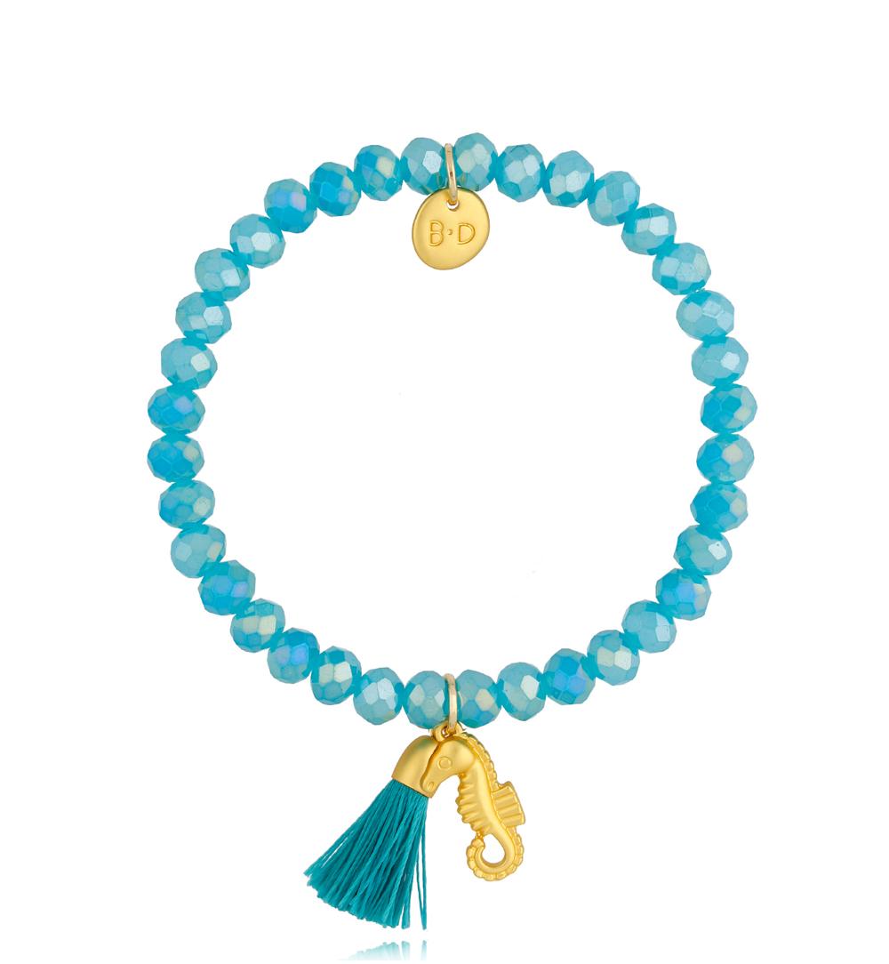 Bransoletka z kryształkami morska Summer Beach BSH0010