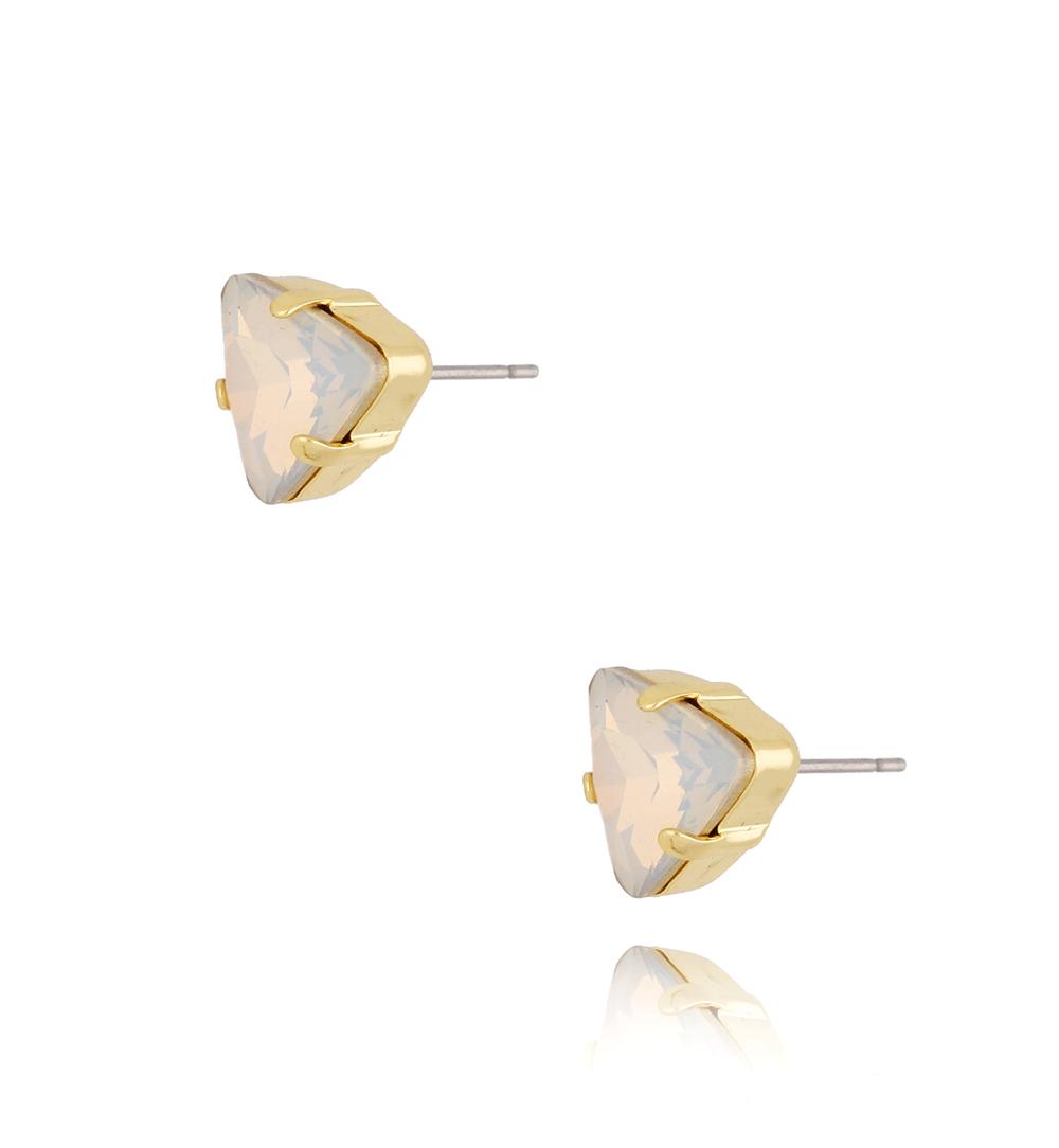 Kolczyki złote z mlecznym kryształkiem Lola KRG0810