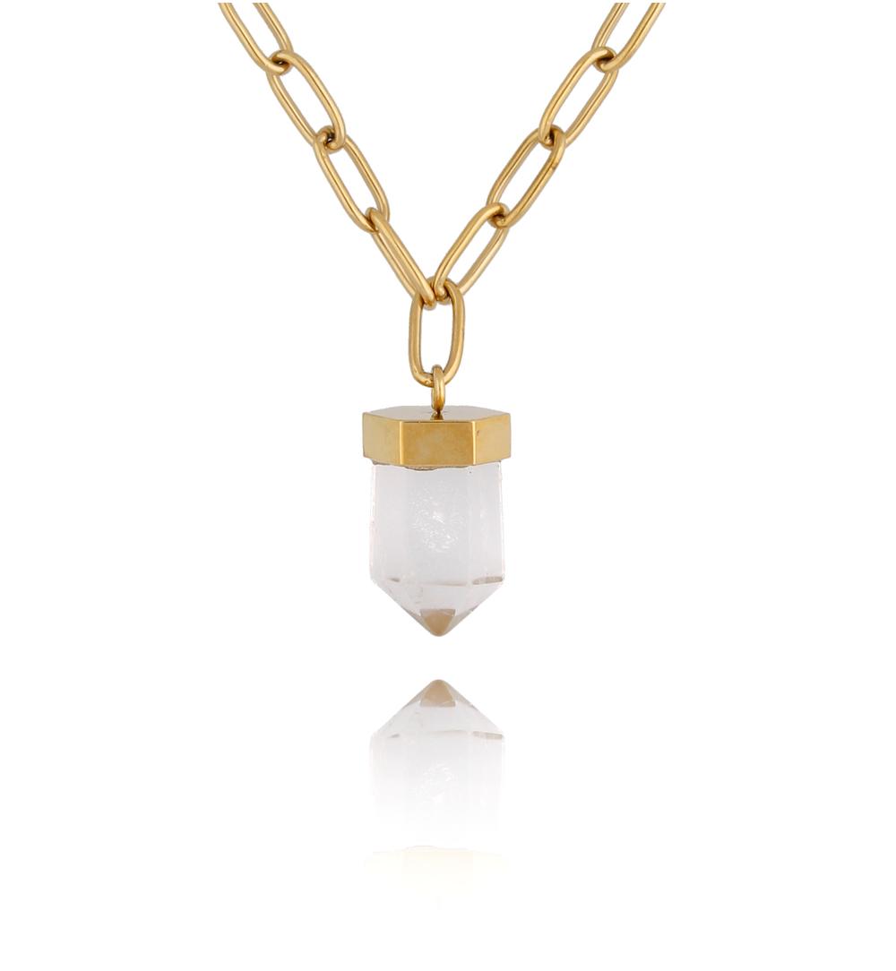 Naszyjnik z kryształem górskim New Cristal NLB0260