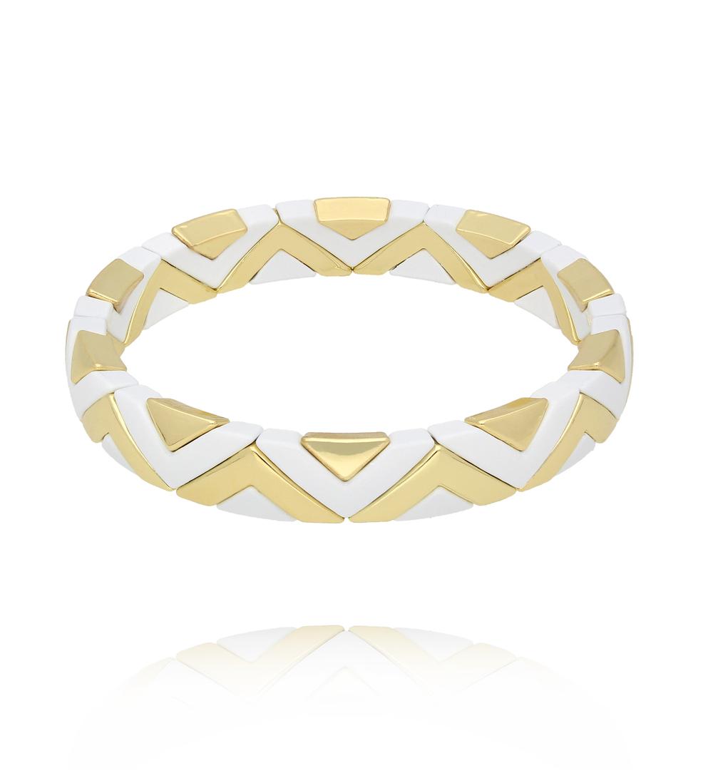 Bransoletka biało-złota BCR0038