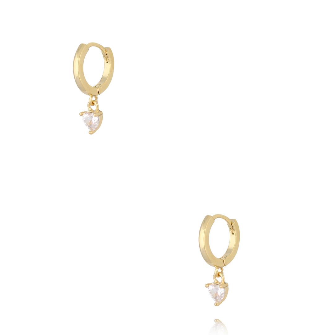 Zestaw złotych kolczyków kółek z zawieszkami KLU0182