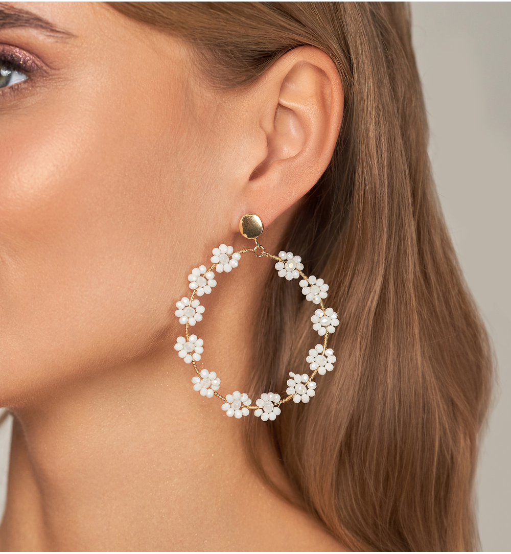 Kolczyki białe z kryształkami Chillout KWE0081