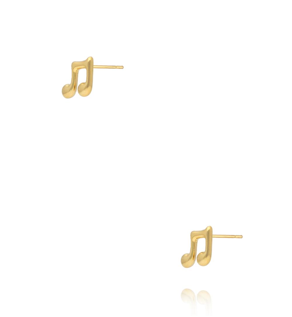 Kolczyki w kształcie nutki – złocone, minimalistyczne KSY0542