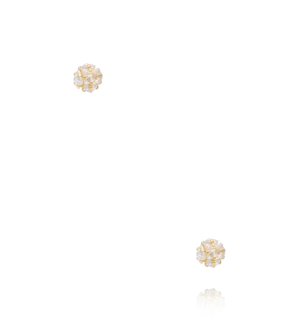 Zestaw złoconych kolczyków z kryształowymi kulkami KMB0019