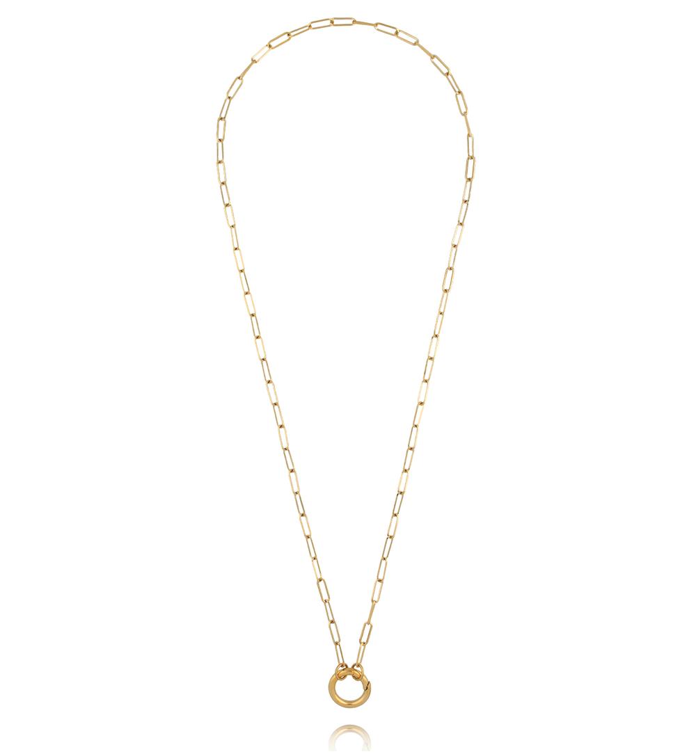 Naszyjnik złoty łańcuch z okrągłym zapięciem – baza do zawieszek NEA0042
