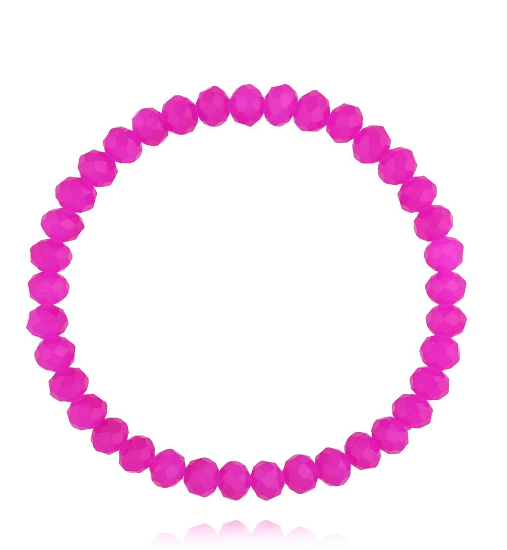 Bransoletka z różowych, fasetowanych koralików BCY0442