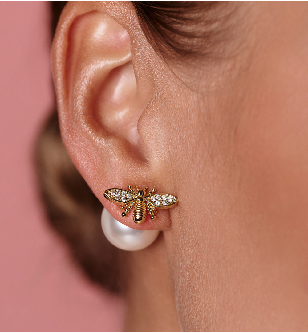 Kolczyki pszczółki z perłą KPE0202