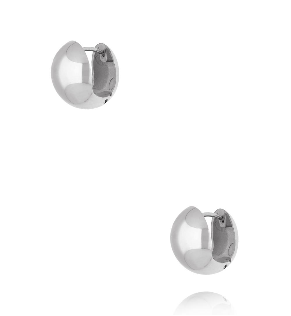 Kolczyki półkola ze stali szlachetnej srebrne KSY0642