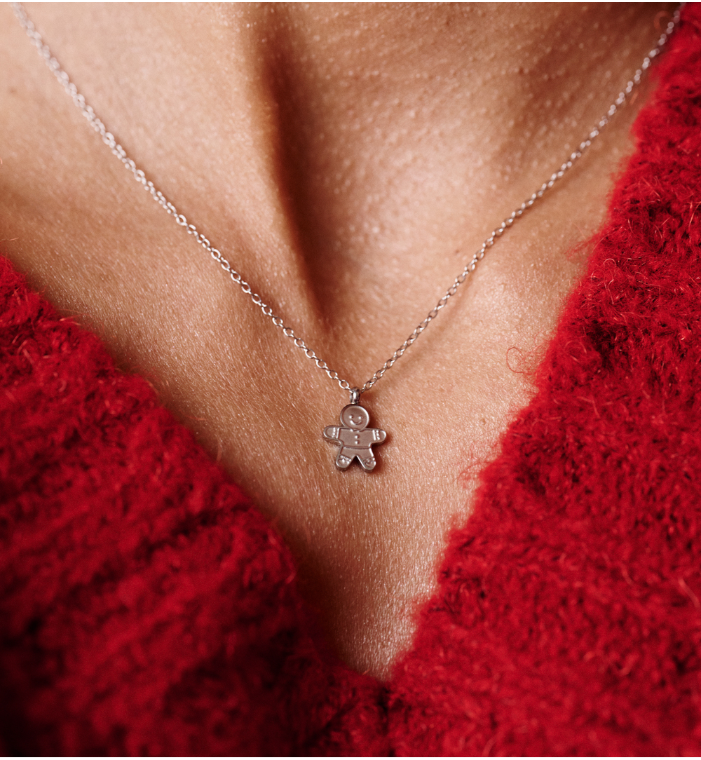 Naszyjnik z ciastkiem srebrny NSA1374