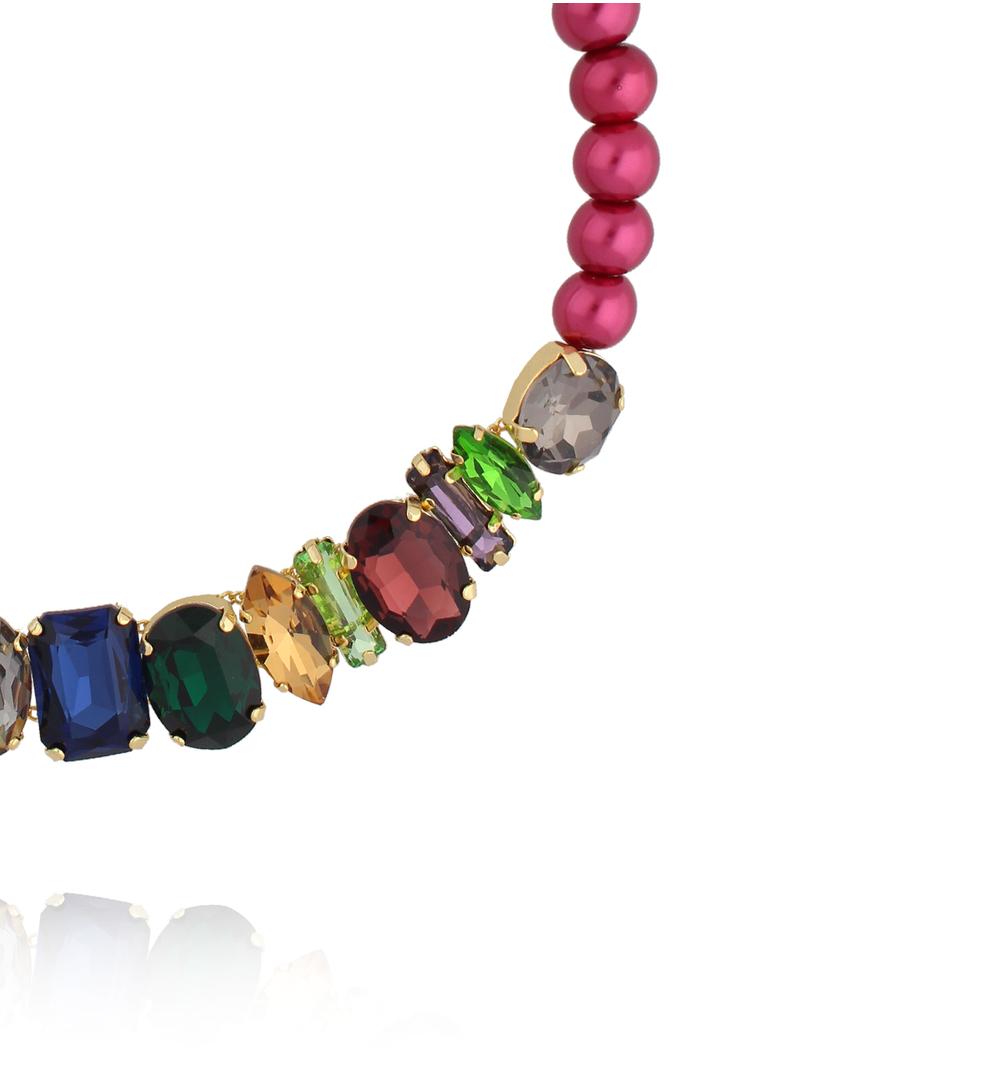 Naszyjnik z pereł i brodowych kryształów NS0404