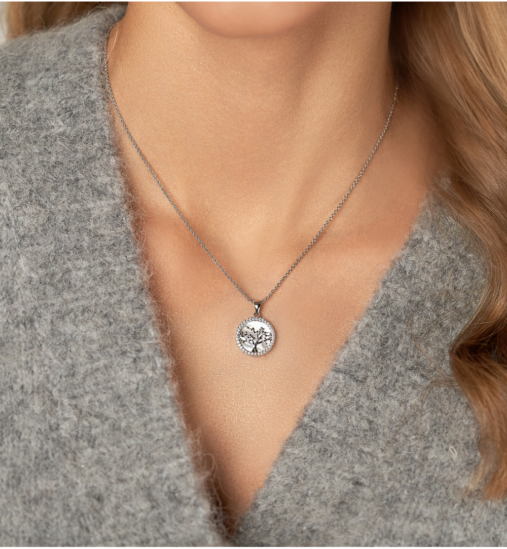 Naszyjnik srebrny z drzewkiem Glam Charms NS0276