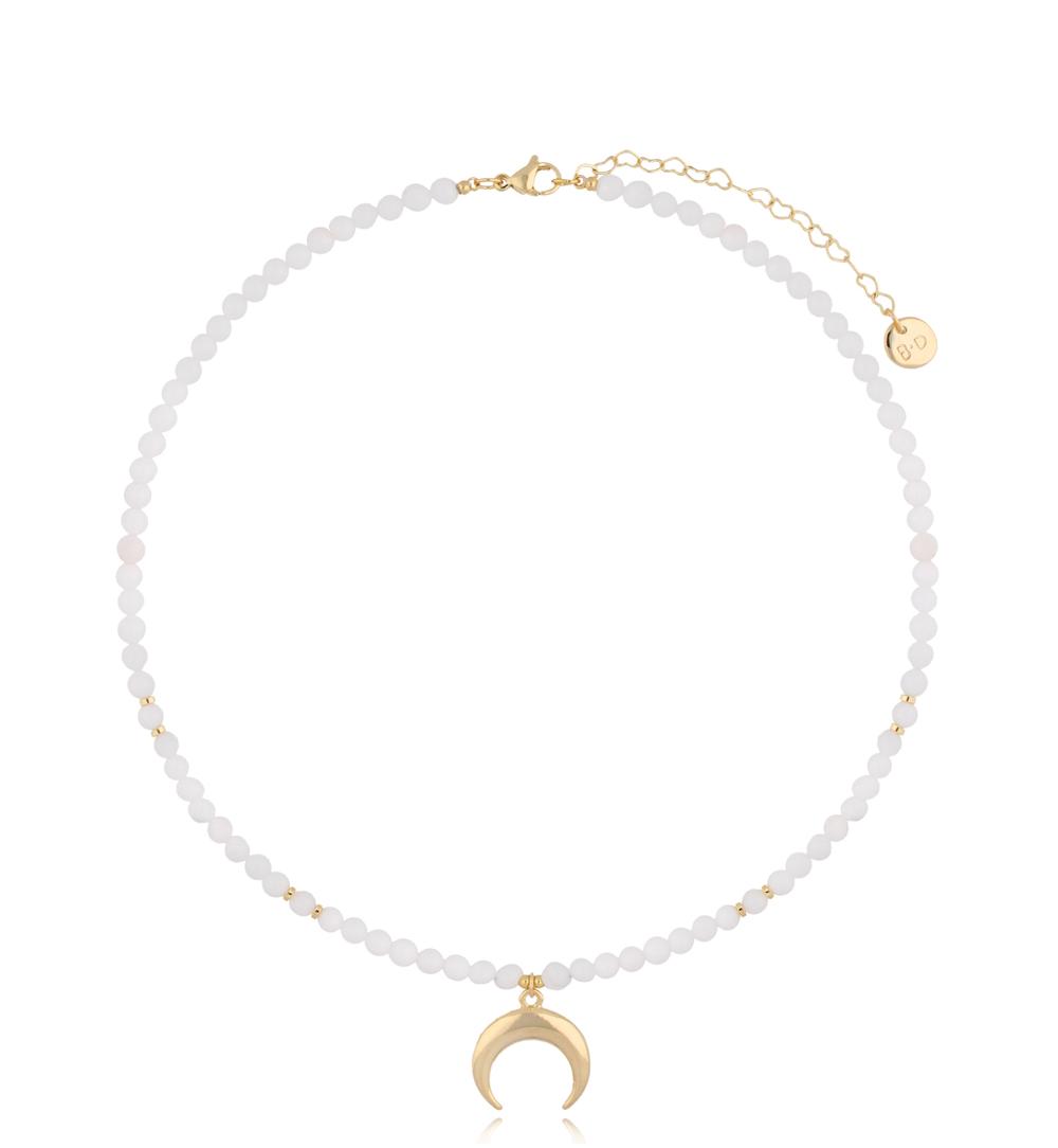 Naszyjnik biały z księżycem Lifestyle NTW0980