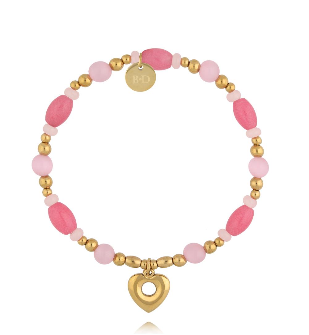 Zestaw bransoletek z naturalnych kamieni w odcieniach różu ZN0151