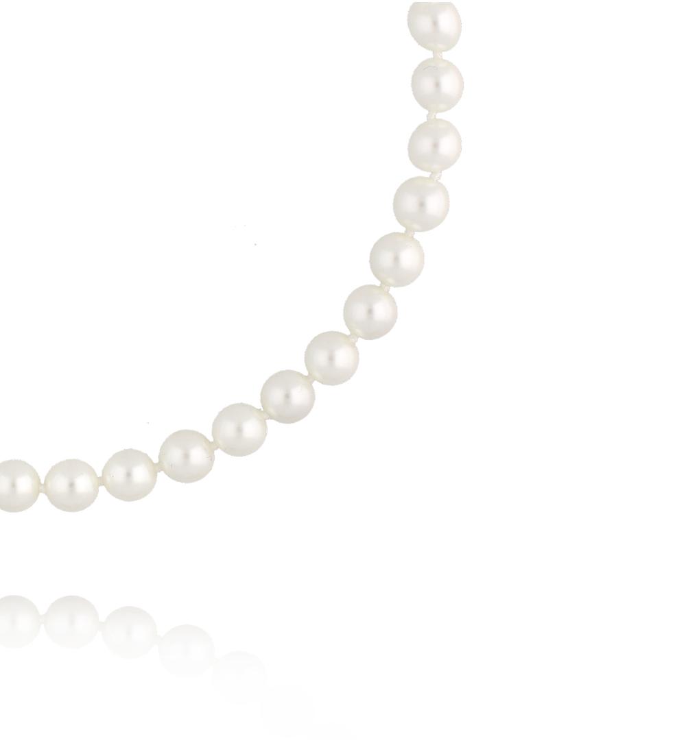 Naszyjnik z klasycznych pereł w odcieniu czystej bieli długi NPE0369