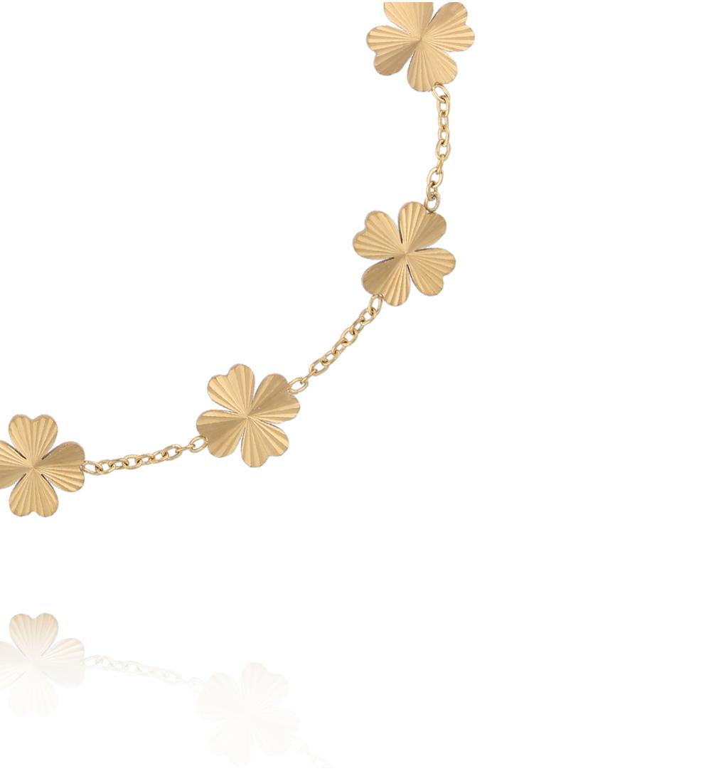 Bransoletka z motywem koniczyny złota BEA0071