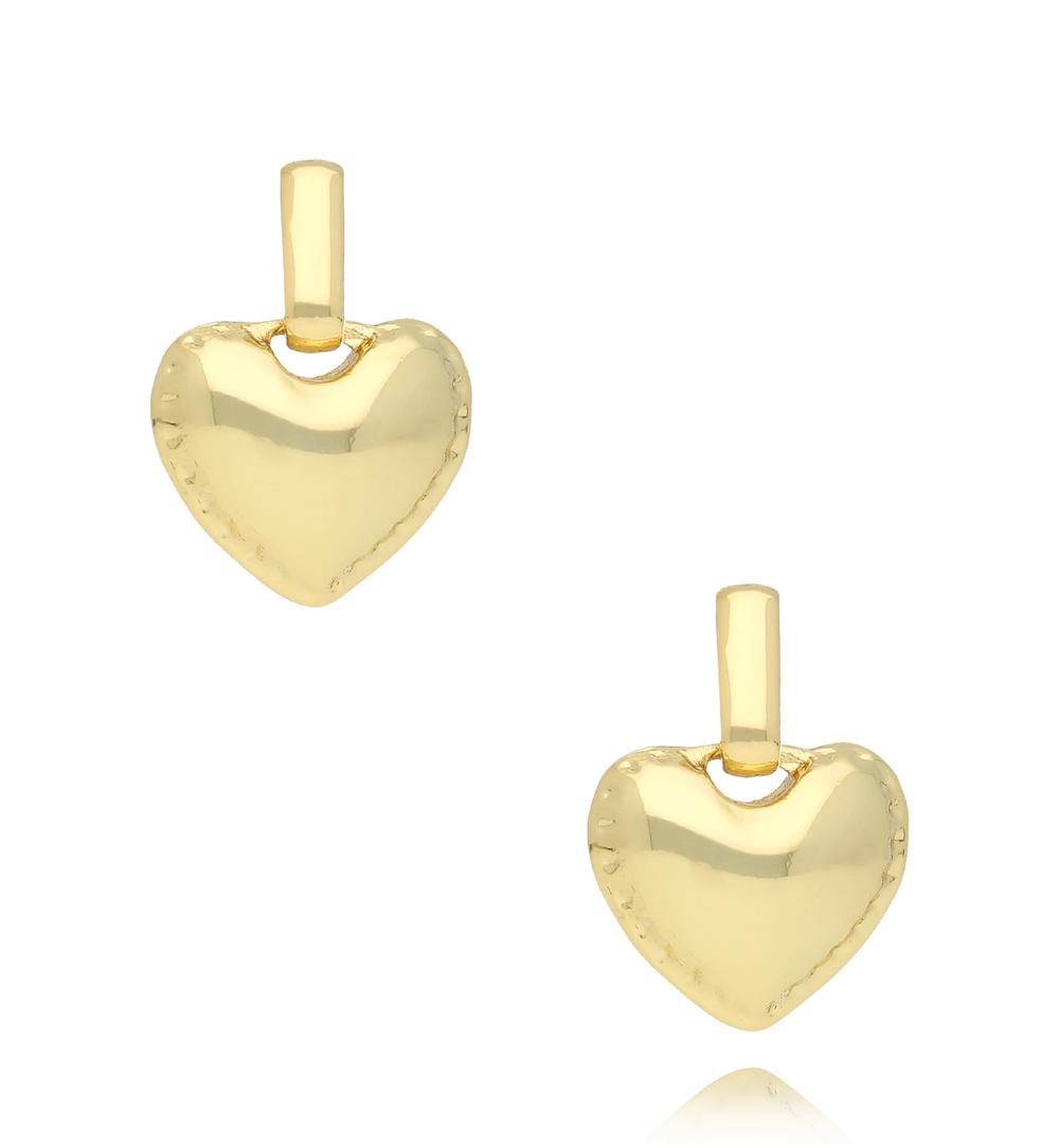 Kolczyki złote serca Corazón de oro KRG1014