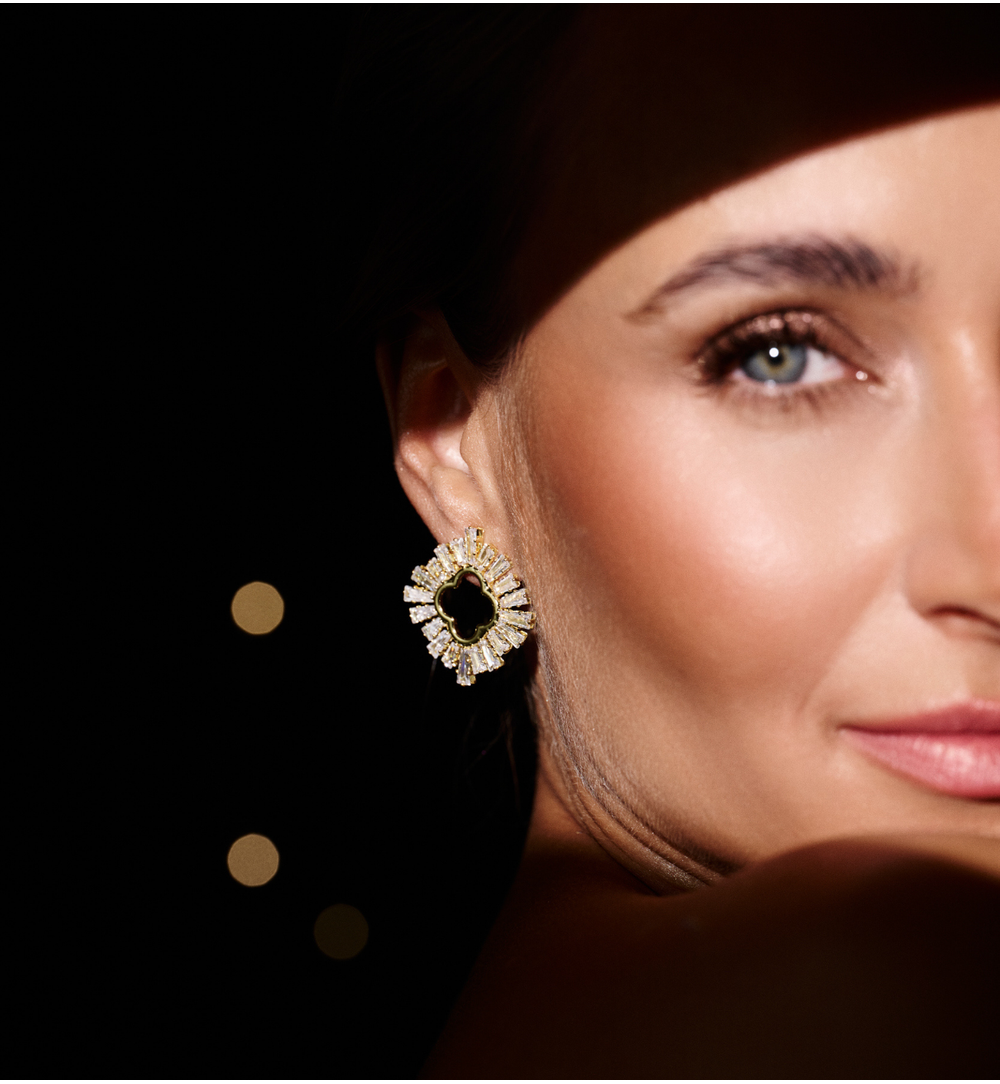 Kolczyki z cyrkoniami w stylu glamour KSS2111