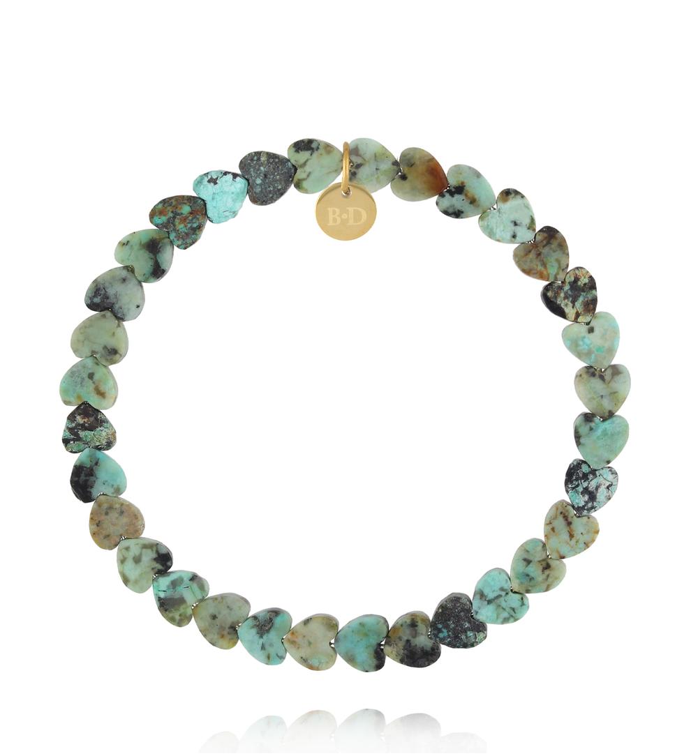 Zestaw bransoletek z kamieni naturalnych w kształcie serc ZN0157