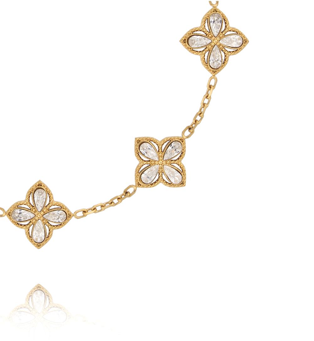 Bransoletka z koniczynkami i cyrkoniami BSY0589