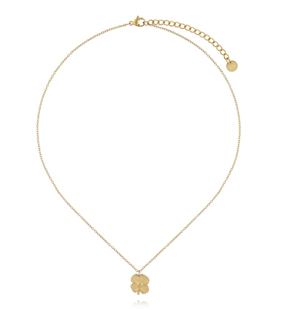 Zestaw naszyjników z koniczynką i pomarańczowym kamieniem ZN0234