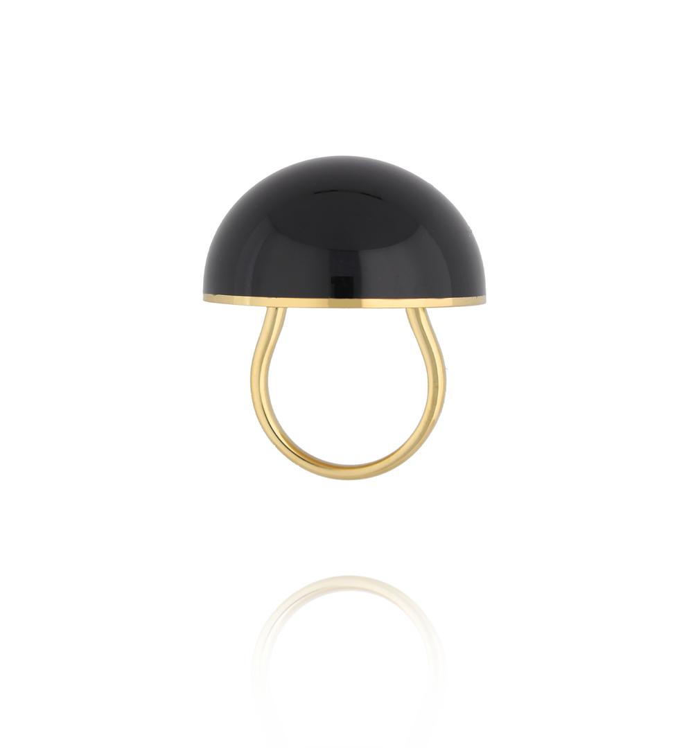 Pierścionek złoty z czarną emalią PSA1208