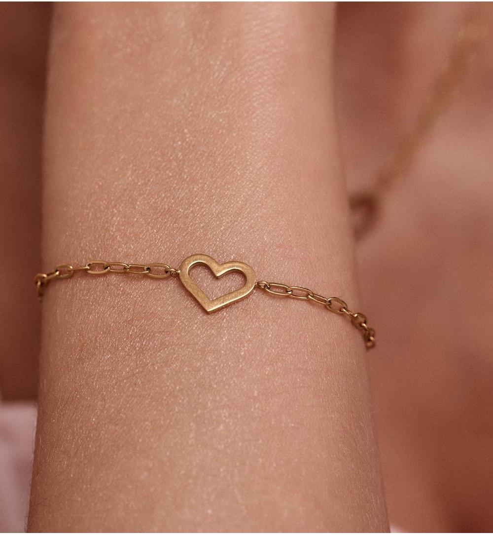 Zestaw biżuterii ze złotymi sercami ZN0232