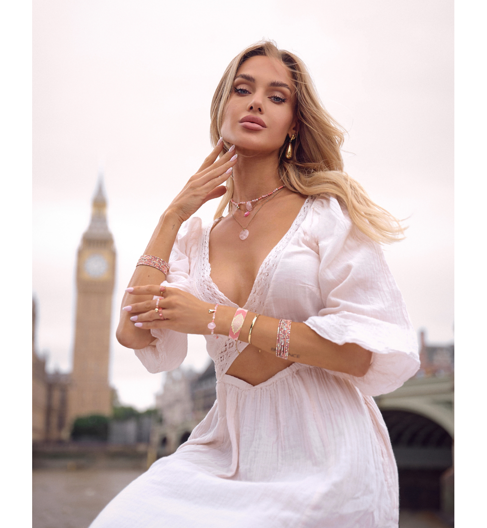 Naszyjnik z  jadeitem fuksjowym Island Elegance NPA1230