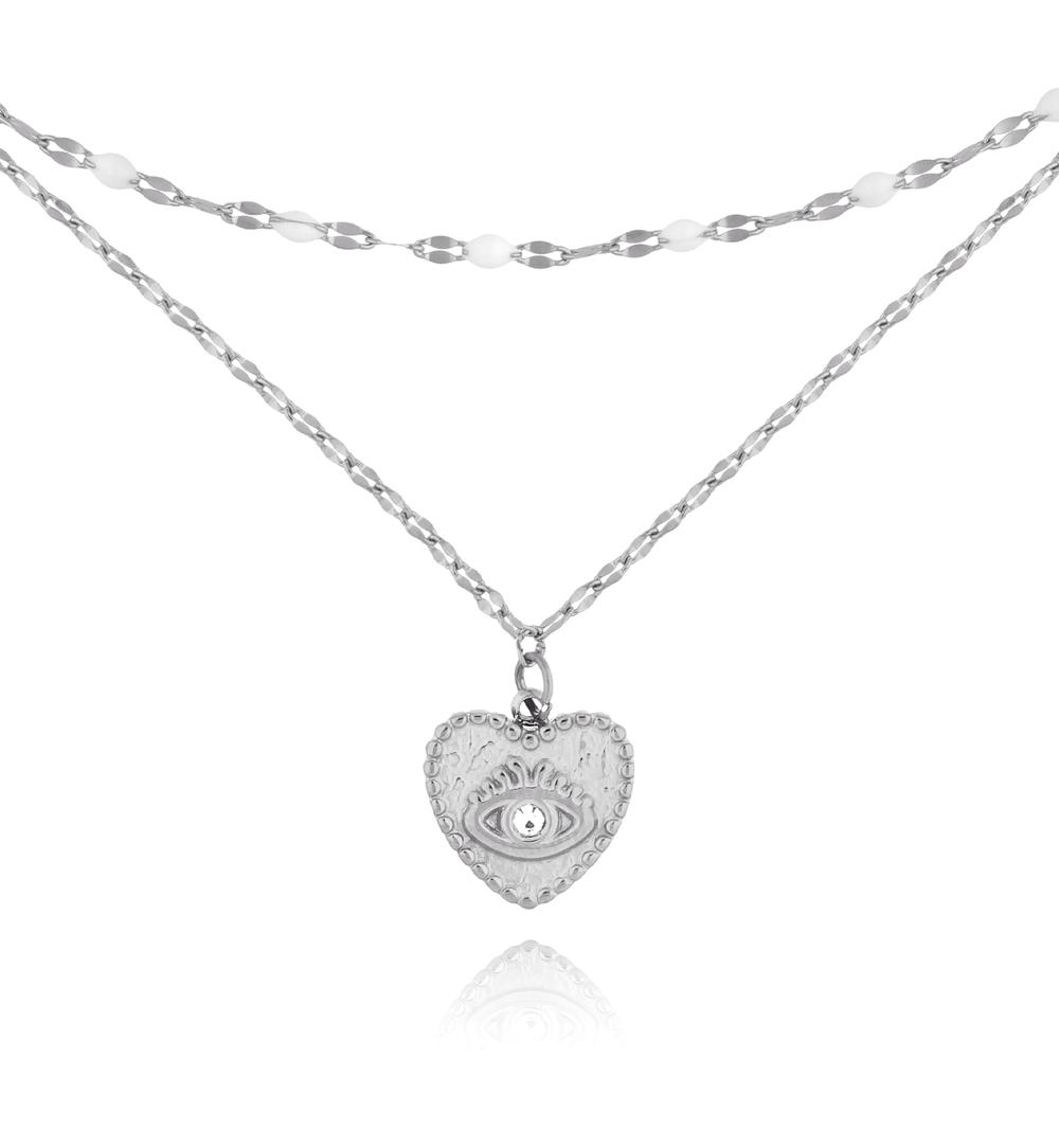 Naszyjnik srebrny z sercem My Heart NSY0023