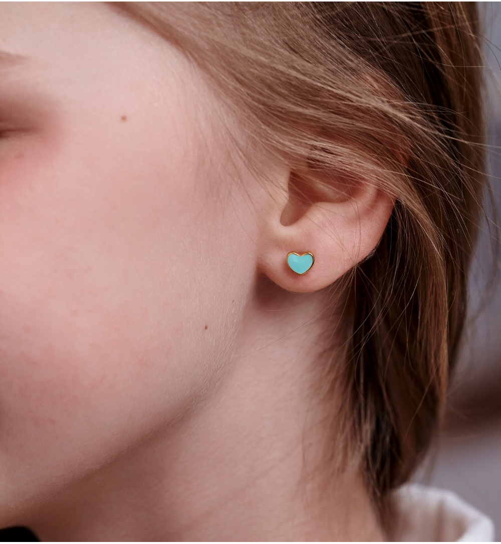 Kolczyki serduszka w odcieniu błękitu KSY0478