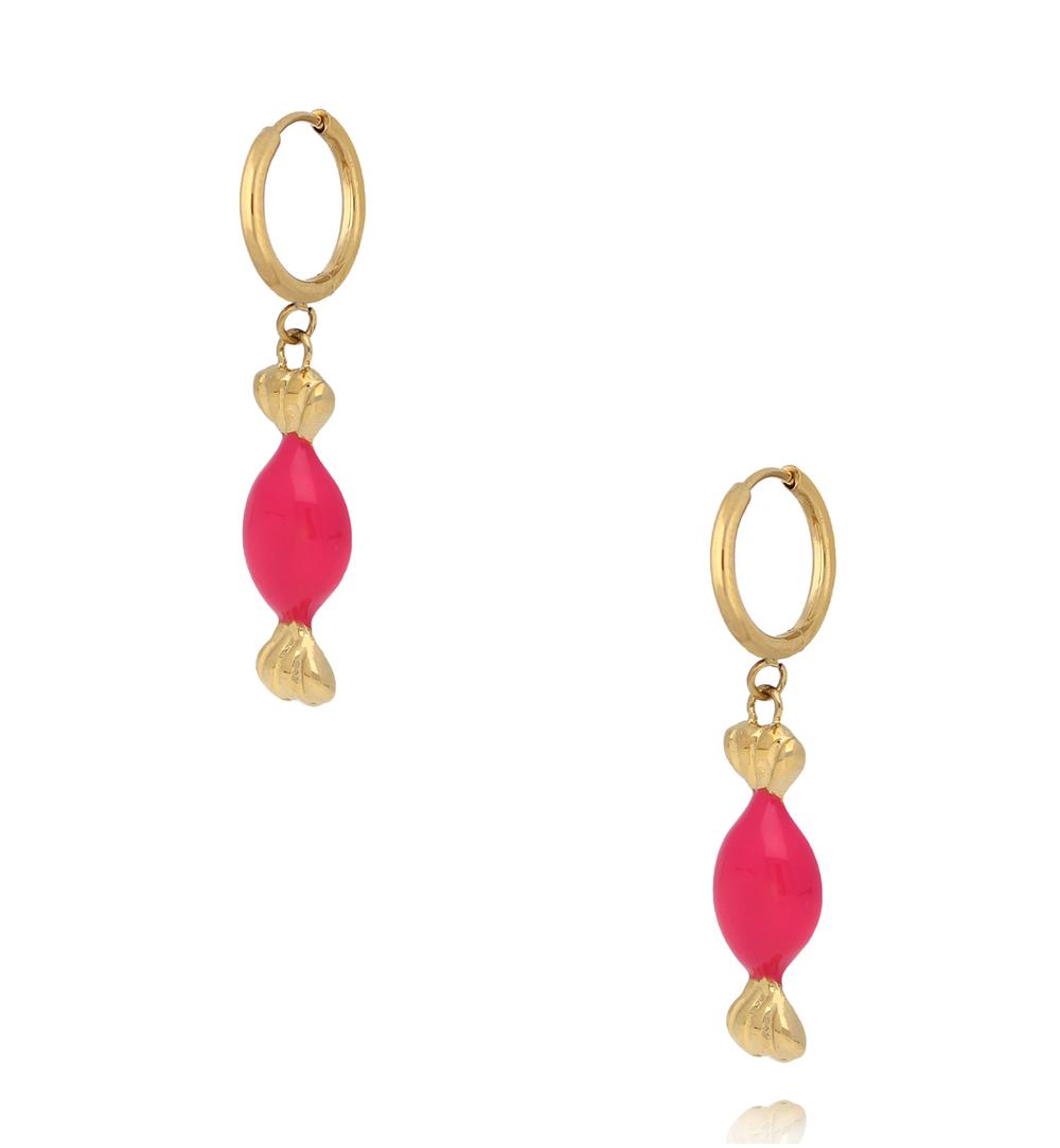 Kolczyki koła z zawieszką w kształcie cukierka KSY0669