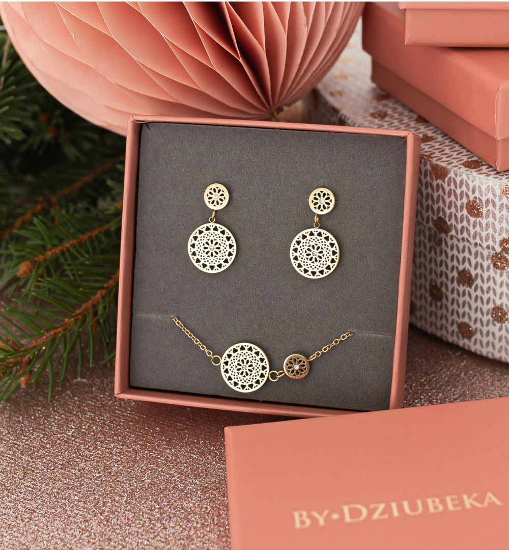 Bransoletka złota z rozetami Decor BSA0482