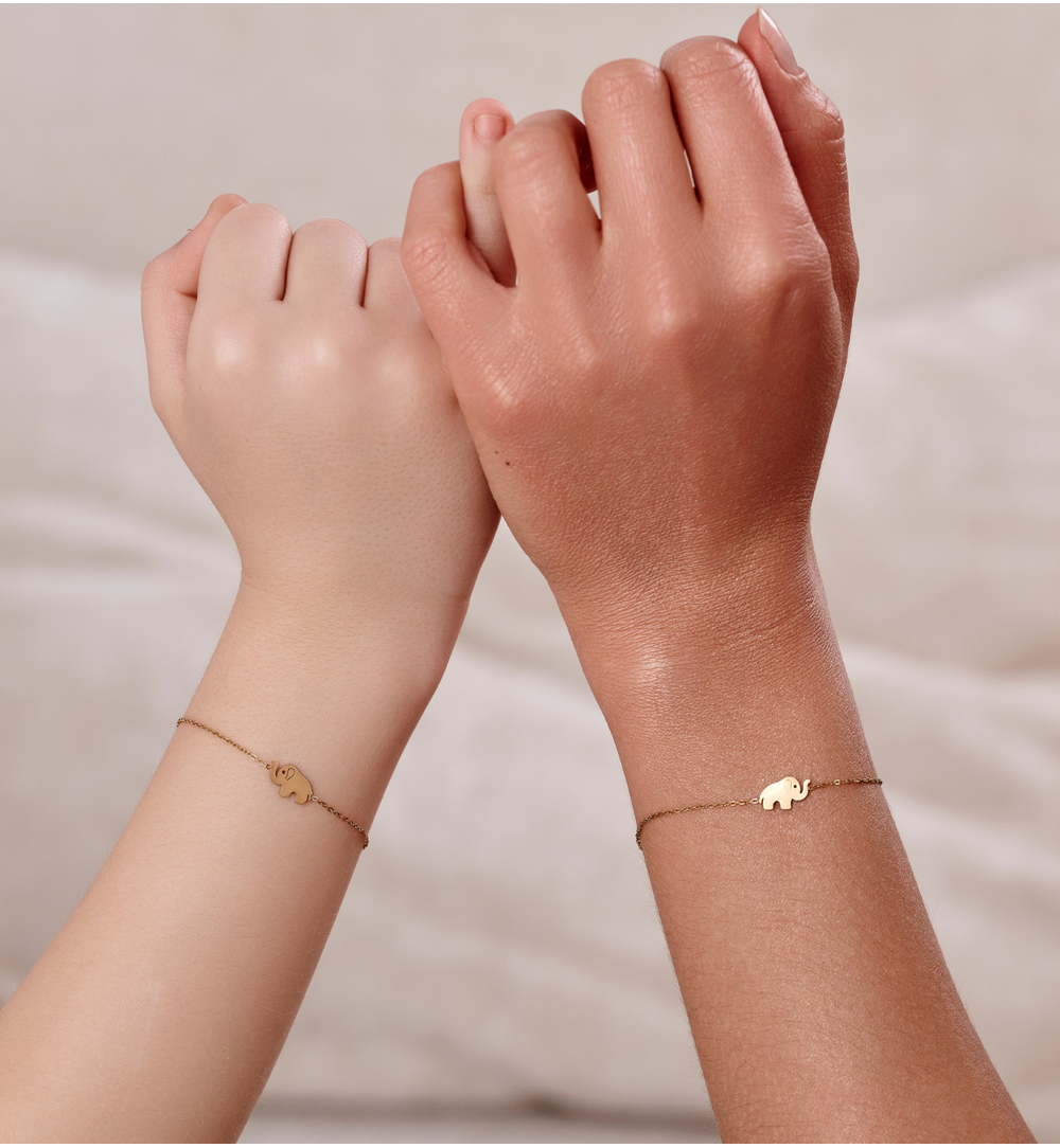 Zestaw bransoletek dla mamy i córki ze słonikami ZN0213