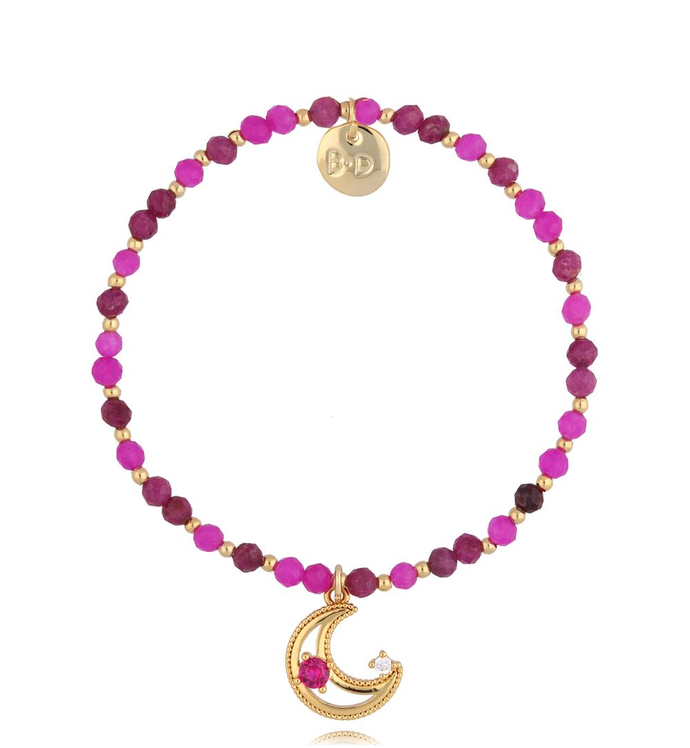 Bransoletka  fuksja z księżycem  Fuchsia Moon BTW1452