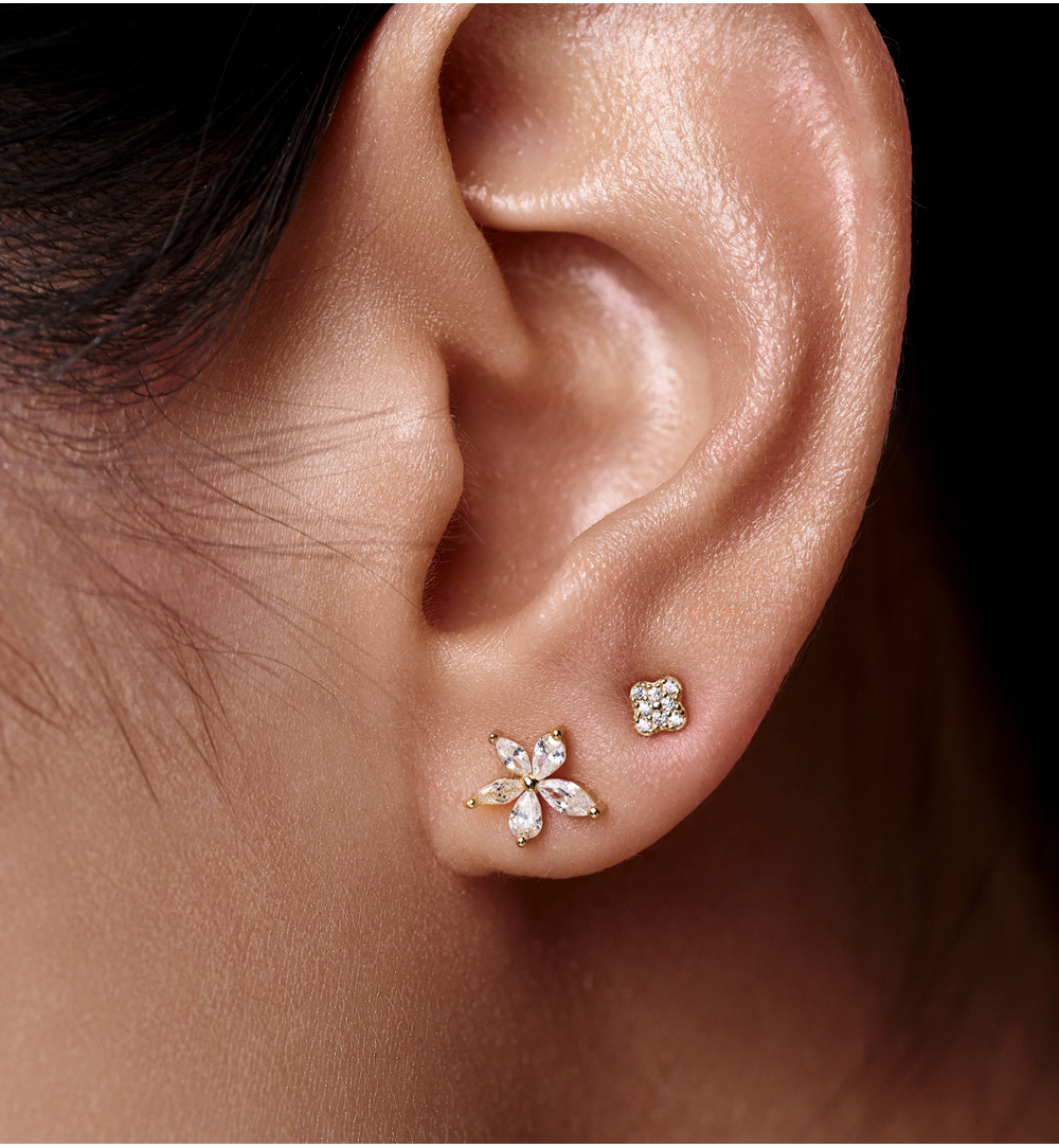 Zestaw kolczyków pozłacanych z cyrkoniami KLT0046