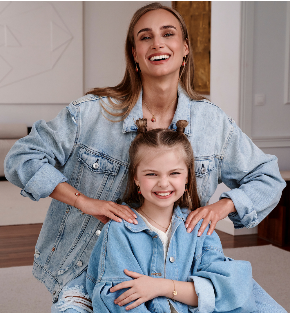 Zestaw biżuterii dla mamy i córki z biedronkami ZN0223