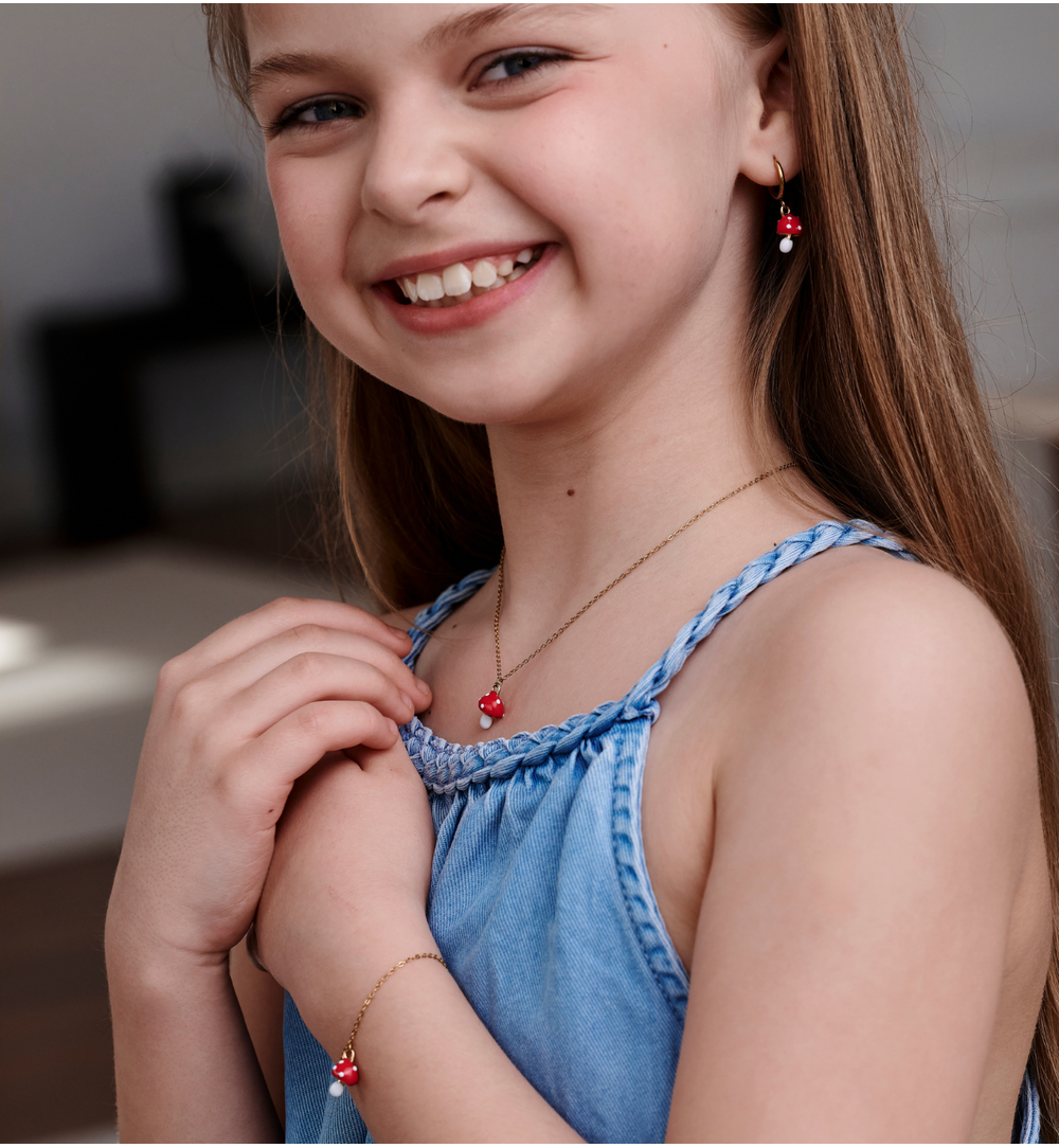 Naszyjnik dla dziewczynki w kształcie muchomorka NSY0806