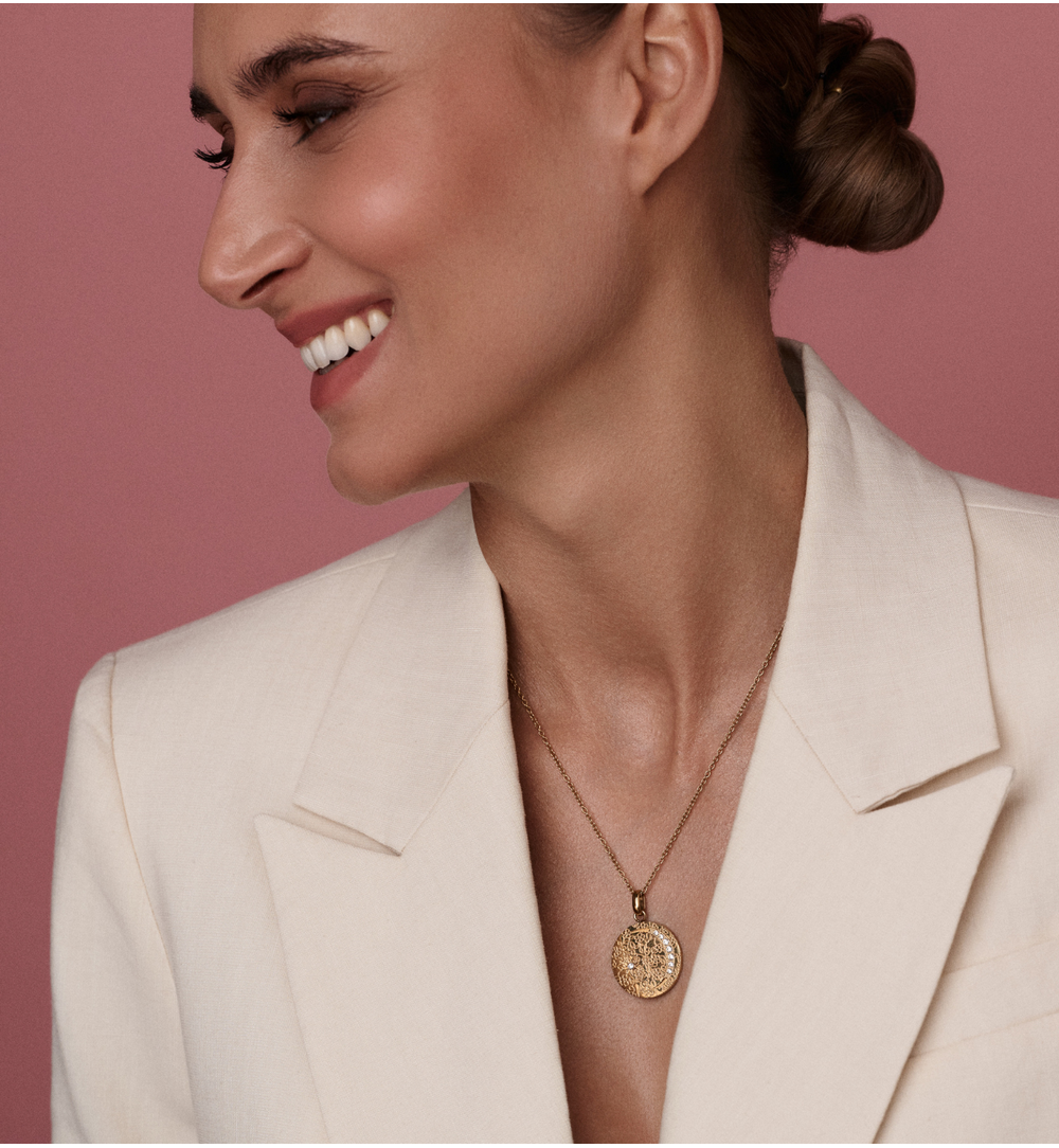 Naszyjnik złoty z księżycem i cyrkoniami Constellation NSA0315