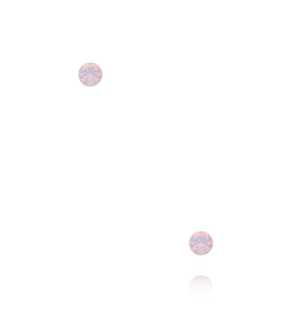 Kolczyki z różowym kryształem w złotej oprawie KCA0172