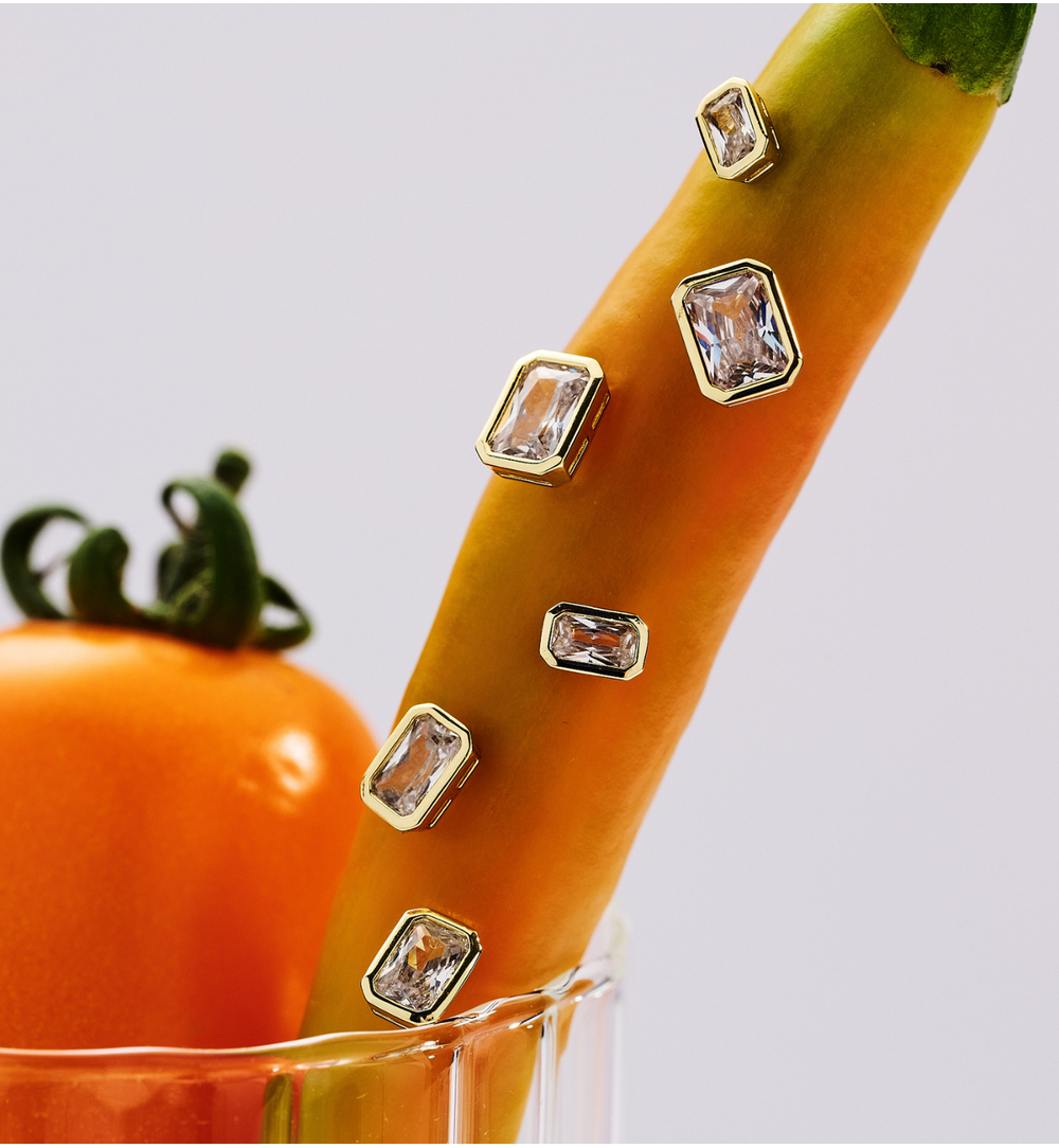 Zestaw kolczyków z  transparentnymi cyrkoniami KSS1997