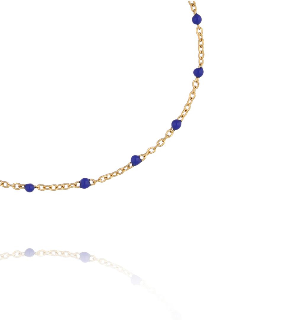 Bransoletka pozłacana Color Drops – Cobalt Blue BSY0776