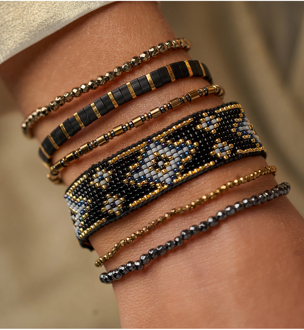 Bransoletka czarno złota Yummy BSC1710