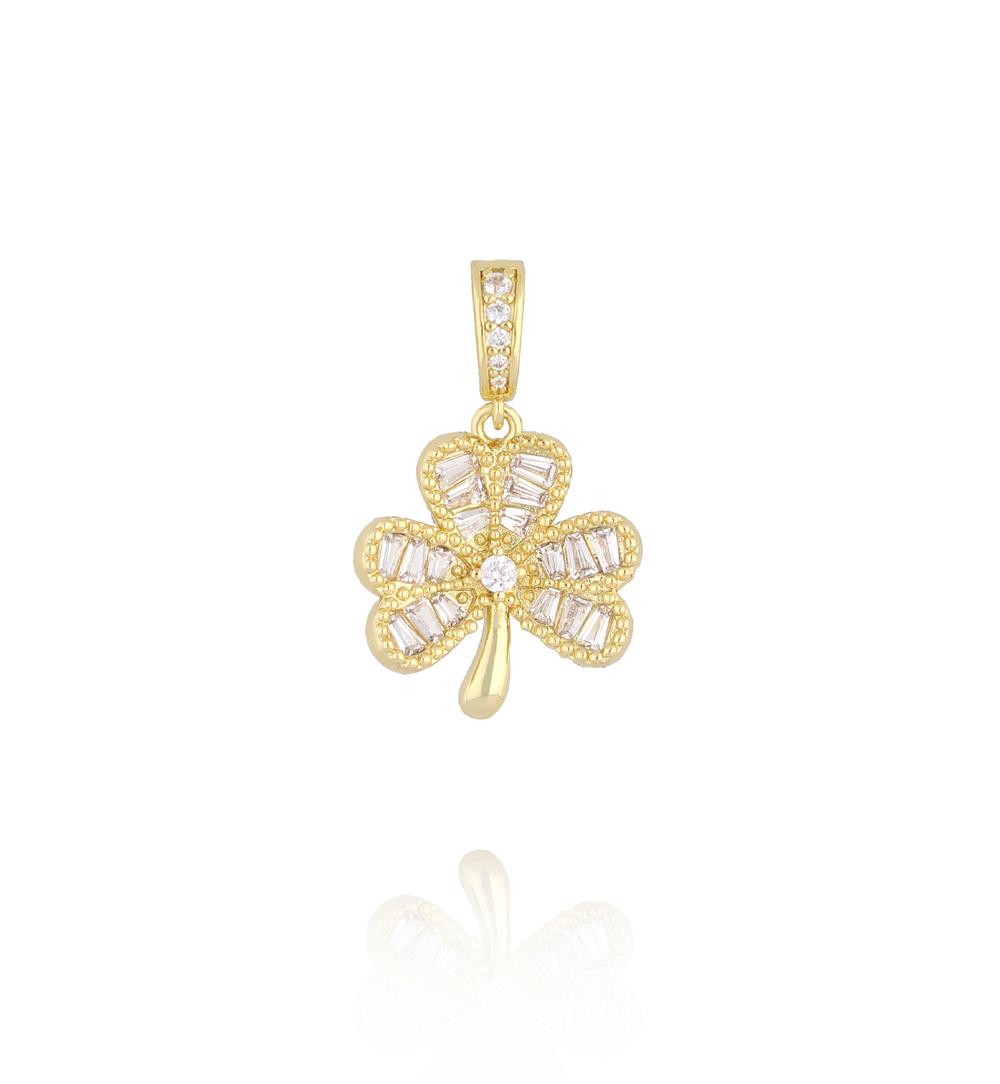 Charms złoty kwiat z kryształkami CHSS0034