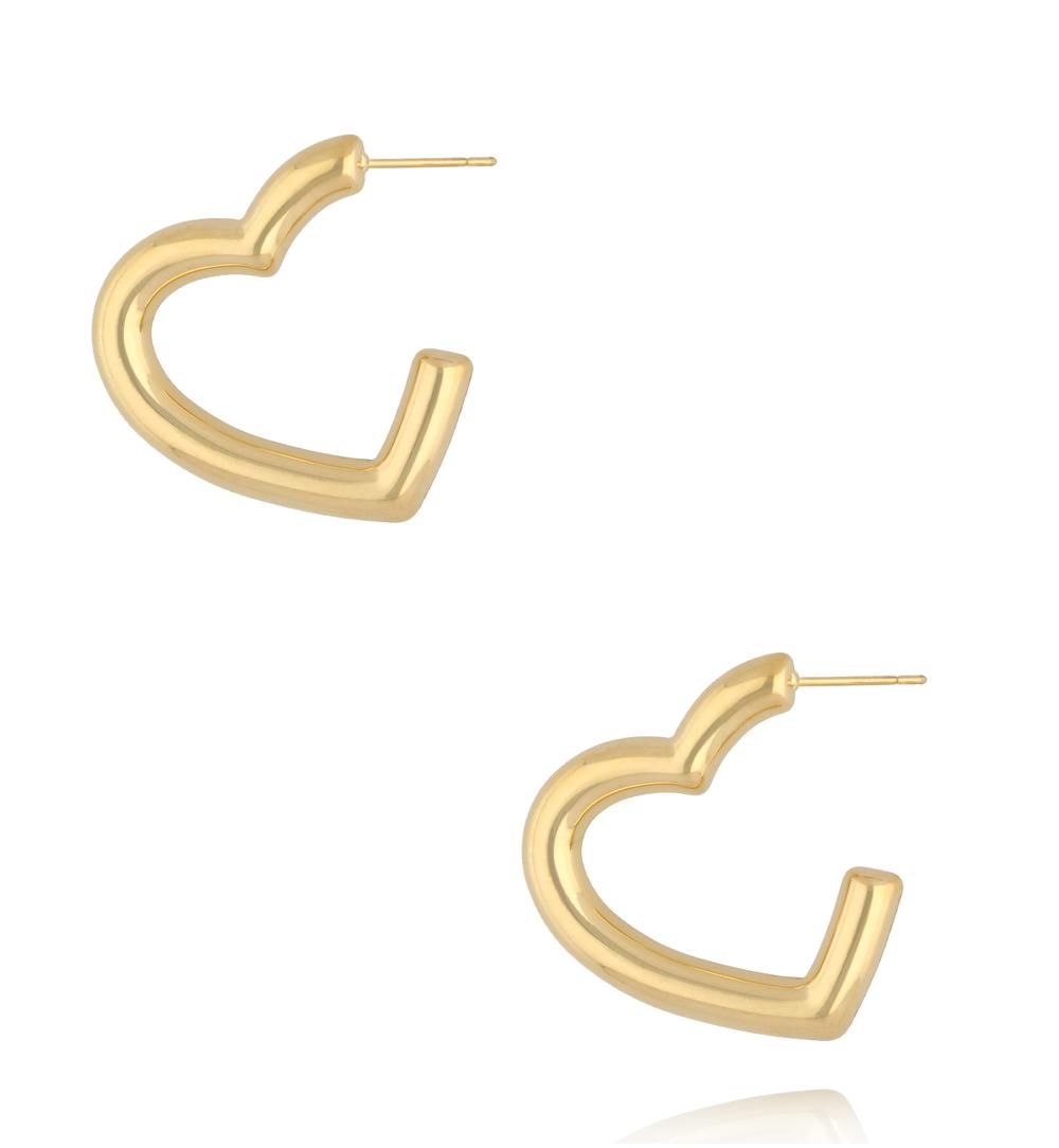 Kolczyki serca dmuchane złote KSY0606