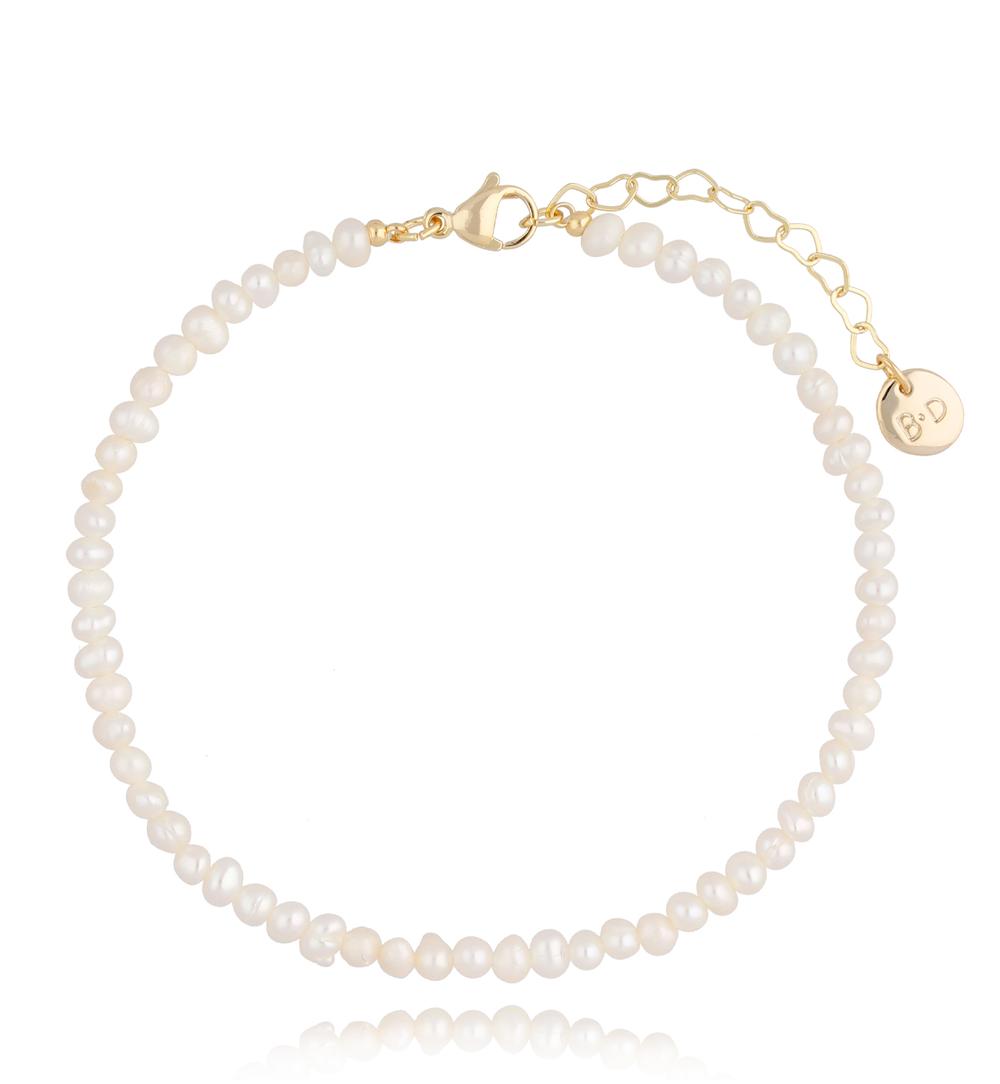 Bransoletka na nogę z perłami White Pearls BNPE0011