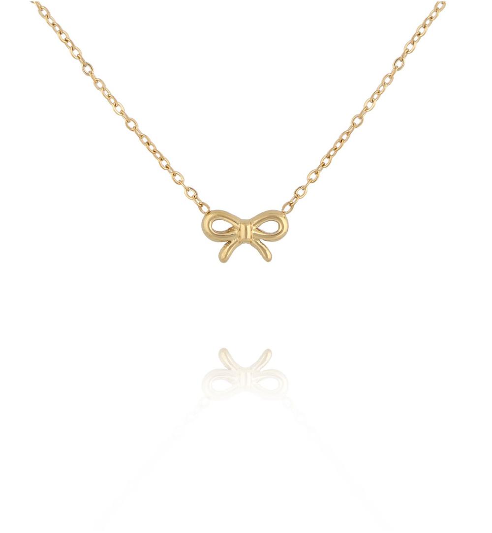 Naszyjnik z kokardką złoty NSY0791