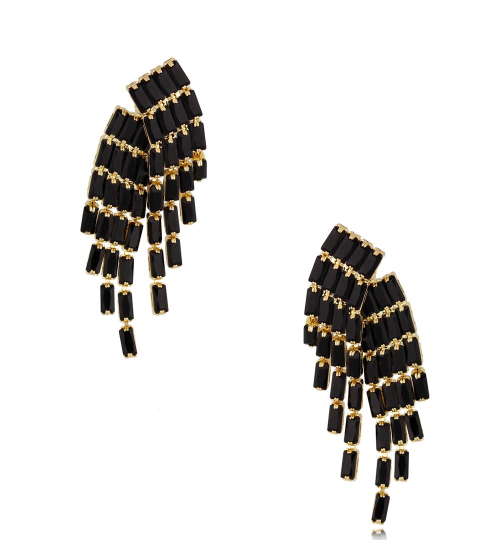 Kolczyki z czarnymi kryształkami Black Meknes KSS1190