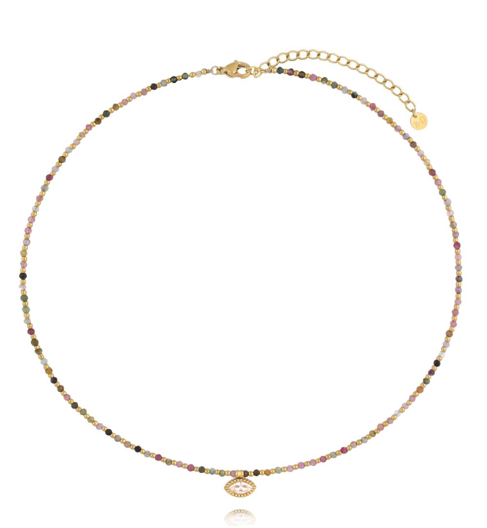 Naszyjnik z kolorowych kamieni z zawieszką NTW1584