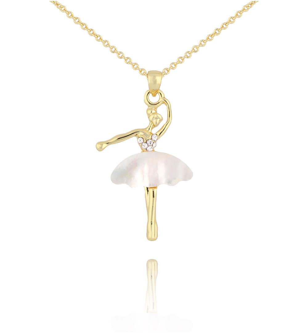 Naszyjnik złoty z baletnicą Glam Charms NS0249